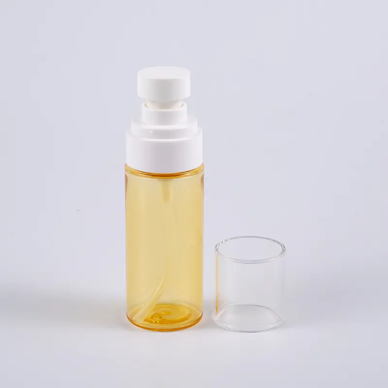Sticlă de loțiune PETG de 50 ml de culoare semi-transparentă, formă rotundă, cu perete gros, cu pompă de pulverizare din plastic Sticlă de loțiune PETG de 50 ml de culoare semi-transparentă, formă rotundă, cu perete gros, cu pompă de pulverizare din plastic