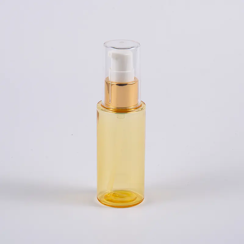 Culoare semi-transparentă, formă rotundă, 50 ml PETG, sticlă de loțiune cu perete gros, cu pompă 