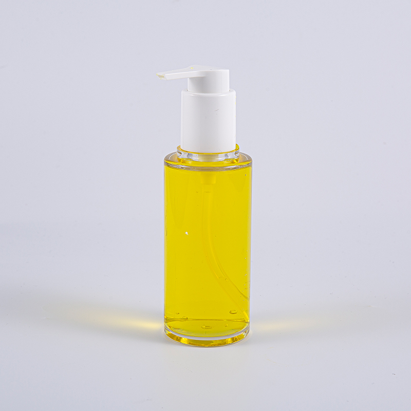 Flacon de loțiune de formă rotundă PETG transparentă de 100 ml cu pompă de plastic alb Flacon de loțiune de formă rotundă PETG transparentă de 100 ml cu pompă de plastic alb