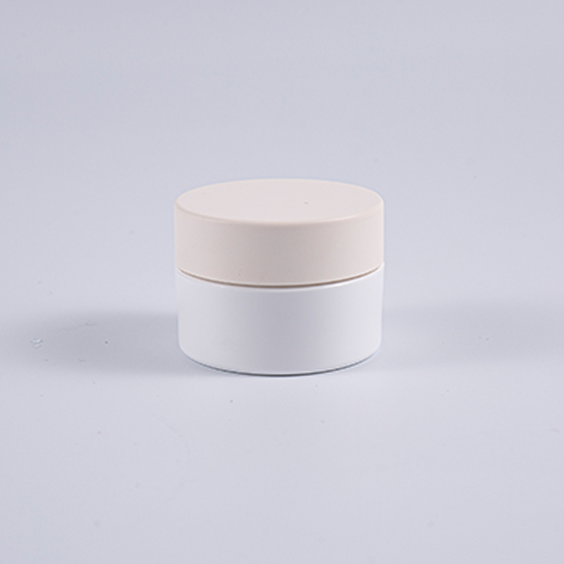 Borcan rotund pentru cremă PETG alb de 10 g