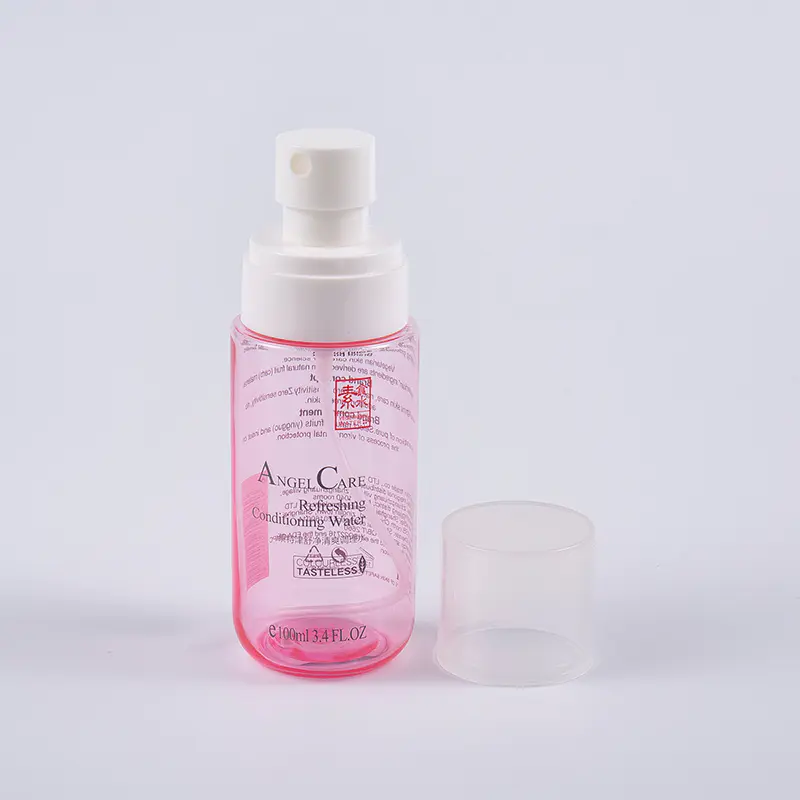 Sticle de toner facial de culoare roz transparent de 100 ml