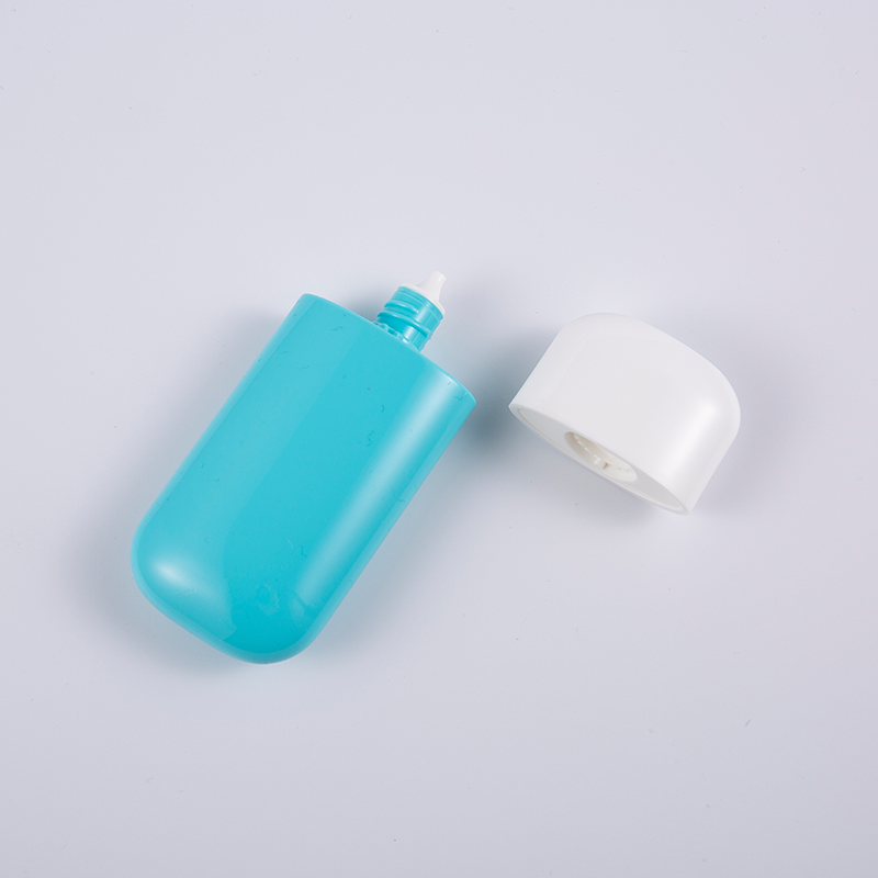 Flacon de protecție solară PE albastru de 30 ml și 50 ml cu protecție UV