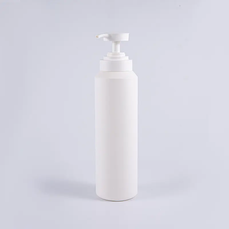 Sticla cu pompă de curățare din PE alb și negru la atingere moale, rotundă, de dimensiune mare, de 1000 ml