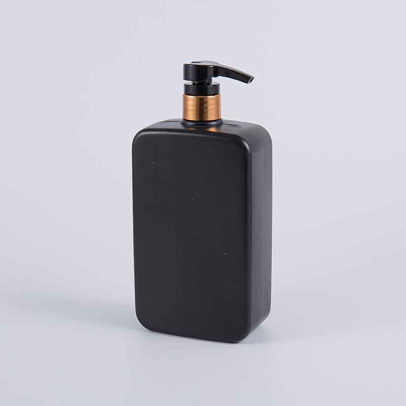 Sticlă de curățare cu pompă de șampon din PE de 1000 ml pătrată de culoare neagră solidă