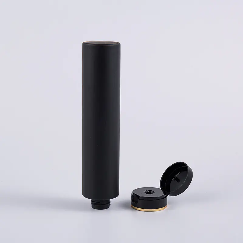 Flacon de curățare pentru balsam de păr negru la atingere moale, rotundă, inversată, de 250 ml, cu capac Flip Top